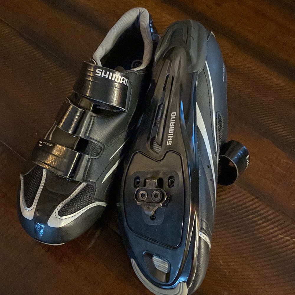 Shimano Black and White Cycling Shoes